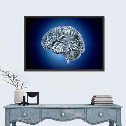 Chrome Brain Side Profile Wall Art