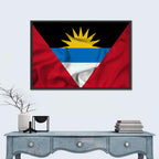 Waving Antigua and Barbuda Flag Wall Art