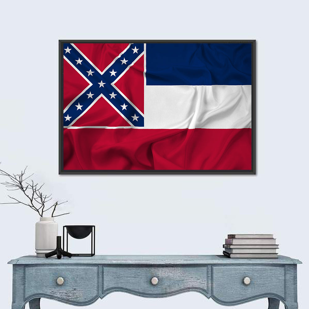 Mississippi State Flag Waving Wall Art