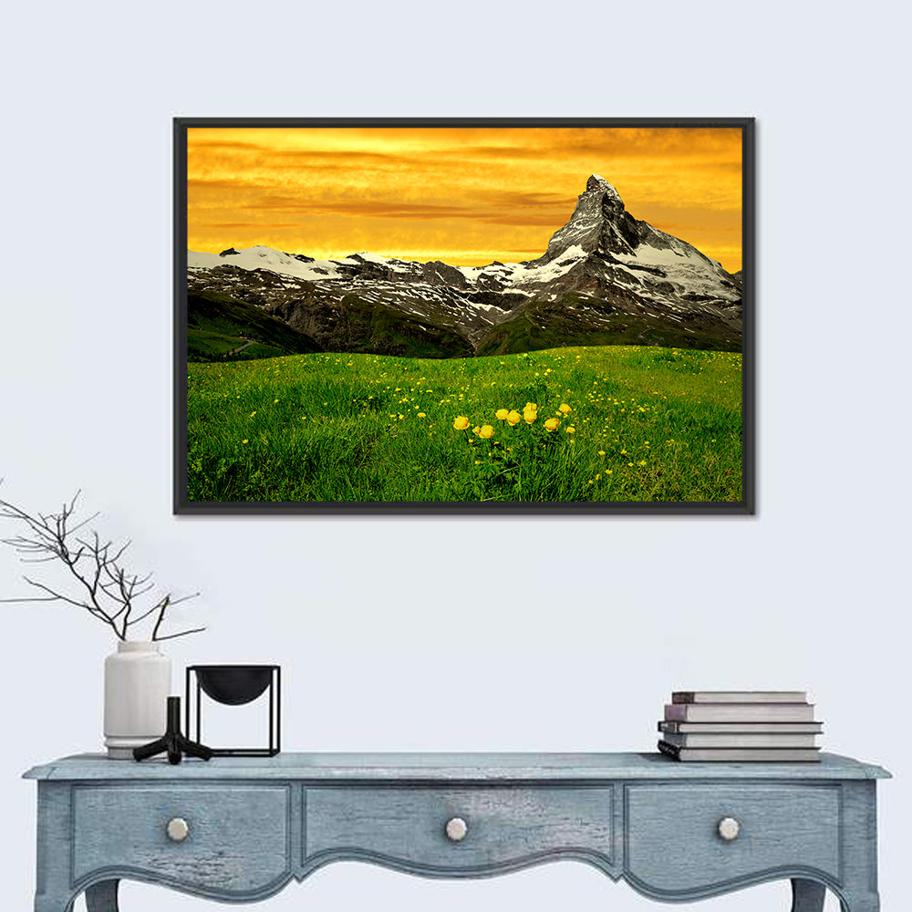 Matterhorn in the sunset at Swiss Alps Wall Art