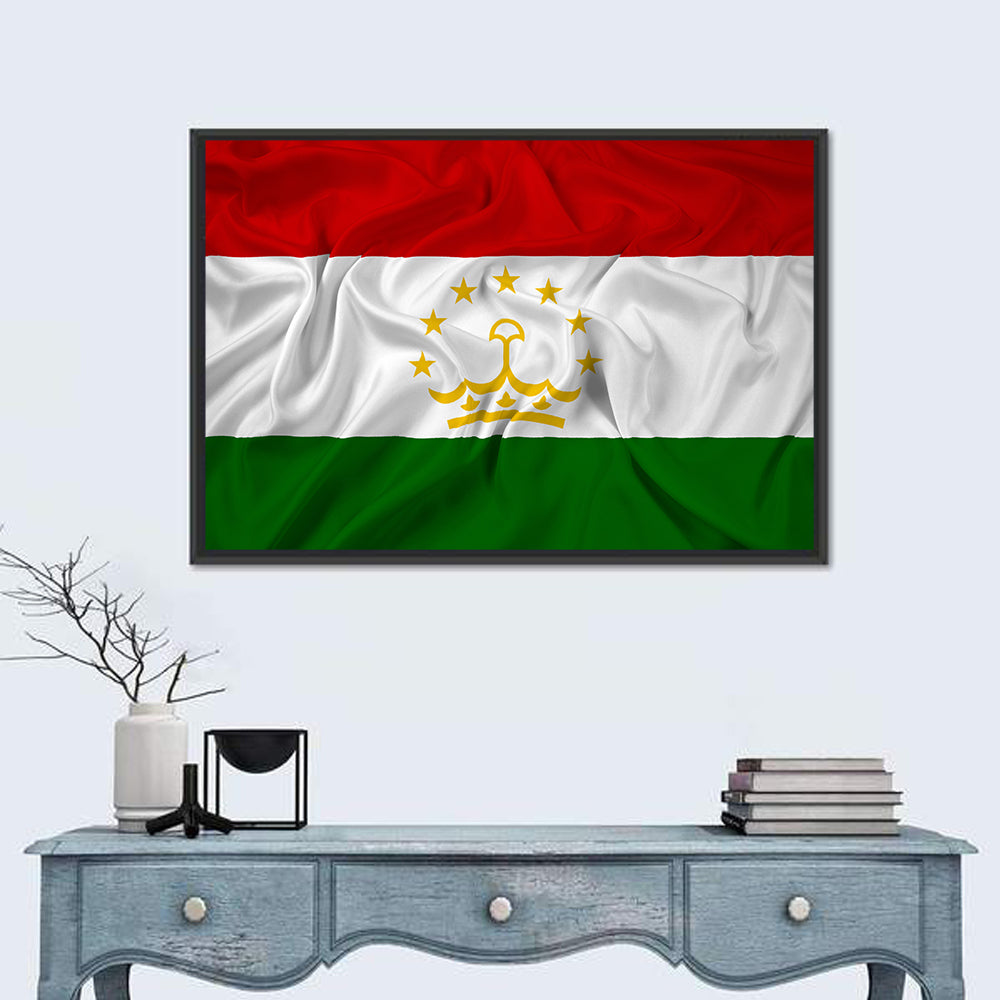 Tajikistan Flag with Crown Emblem Wall Art