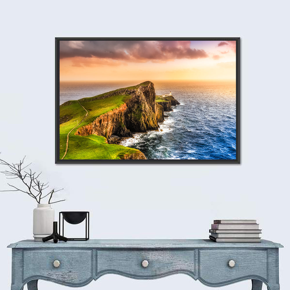 Sunset at Neist Point Lighthouse Wall Art