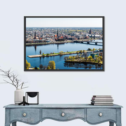 Riga Riverfront with St. Peter's Church Wall Art