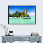 Railay Beach Long-tail Boats Wall Art
