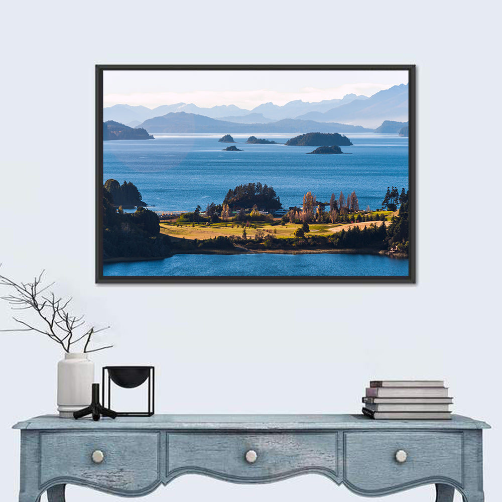 Nahuel Huapi Lake Golden Hour Wall Art in a room, landscape