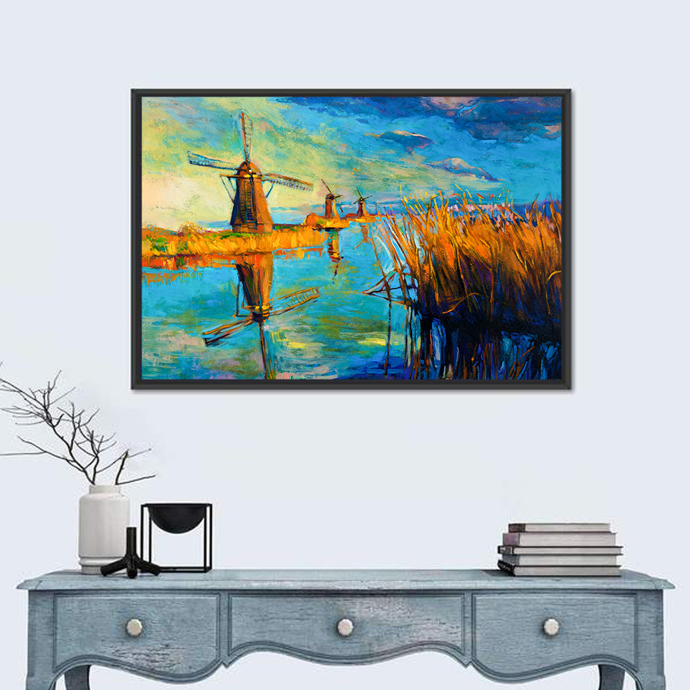 Windmills by the Lake Wall Art
