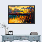 Sunset Lake with Reeds Wall Art