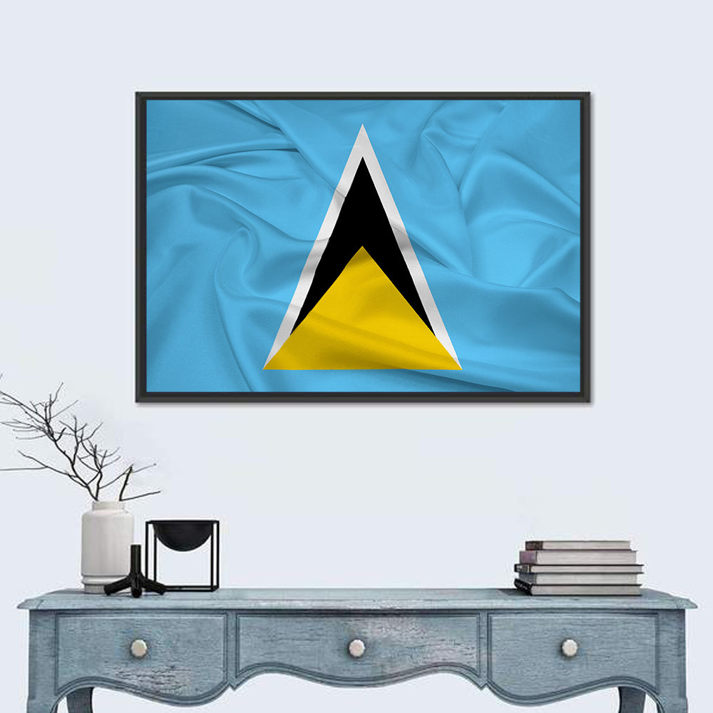 Saint Lucia Flag Geometric Design Wall Art