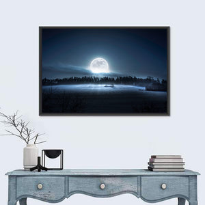 Moon Rising Over Forest Wall Art