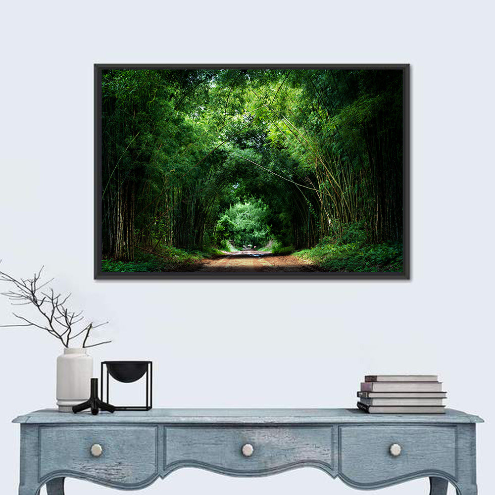 Bamboo Road in Kyoto Wall Art in a room, landscape