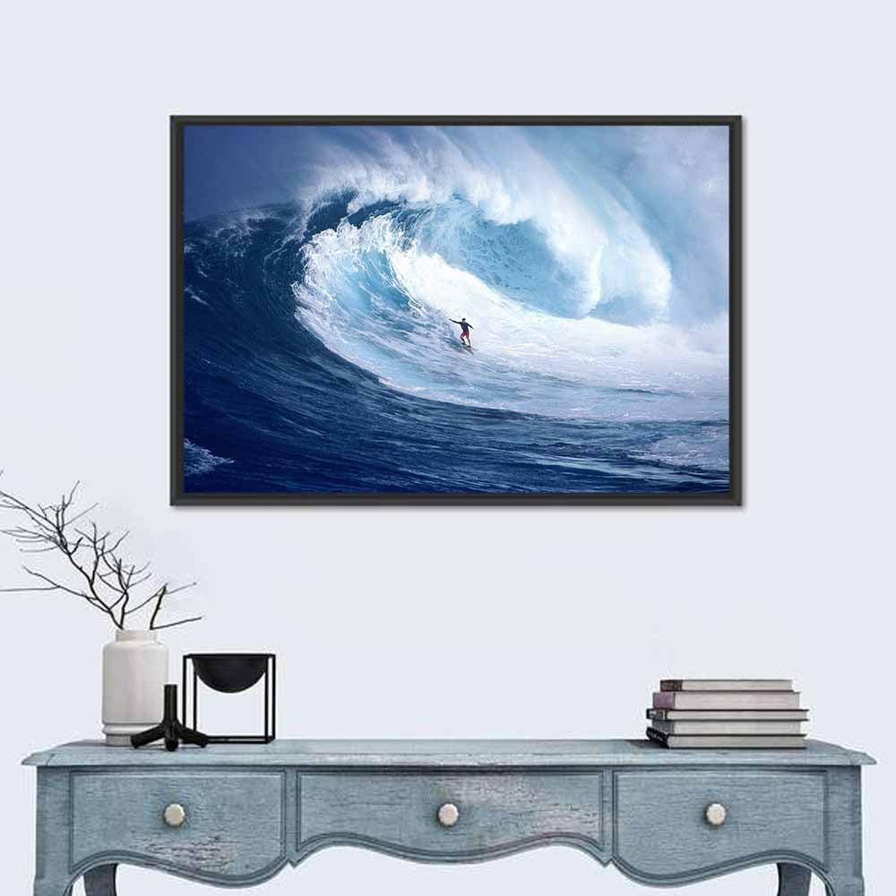Surfer in Barrel Wave Wall Art