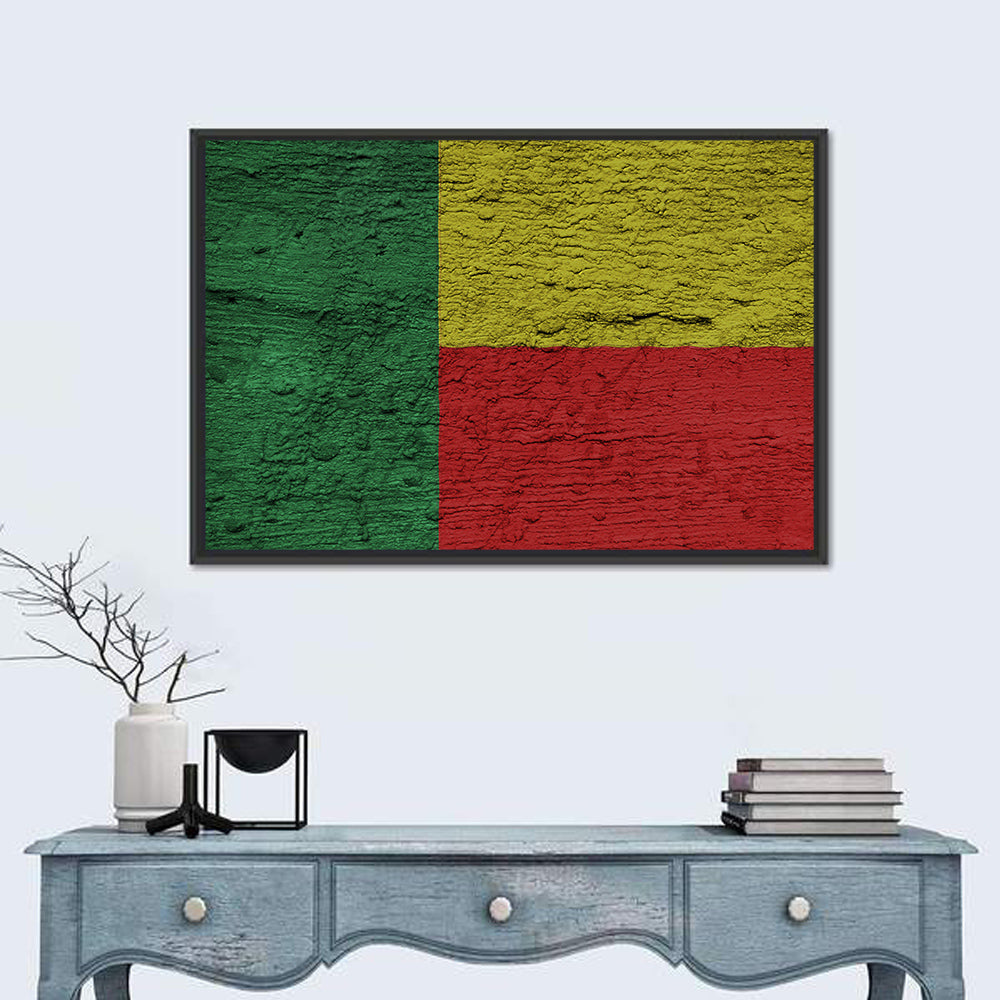 Flag of Benin Wall Art in a room, landscape