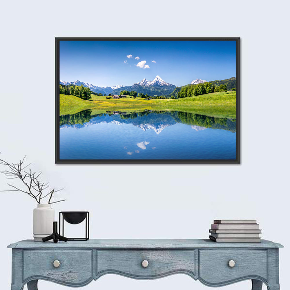 Watzmann Reflection, Berchtesgaden Wall Art in a room, landscape