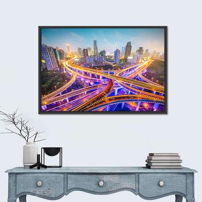 Shanghai Highway Skyline Wall Art