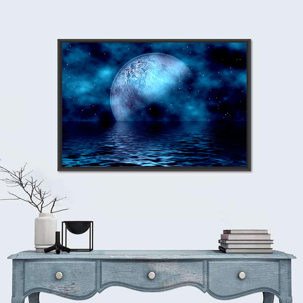 Blue Moon Reflection Wall Art