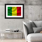 Mali Flag with Waving Fabric Texture Wall Art