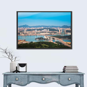 Xiamen Haicang Bridge At Dusk Wall Art