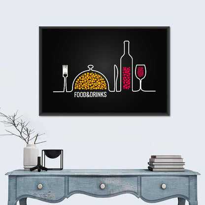 Minimalist Food and Drink Line Wall Art