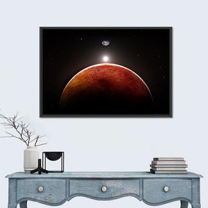 Planet Mars With Moon Wall Art