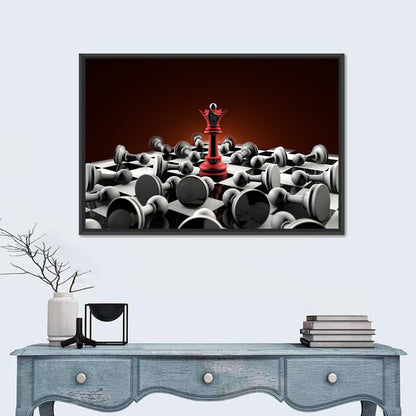 Red Queen Chess Composition Wall Art