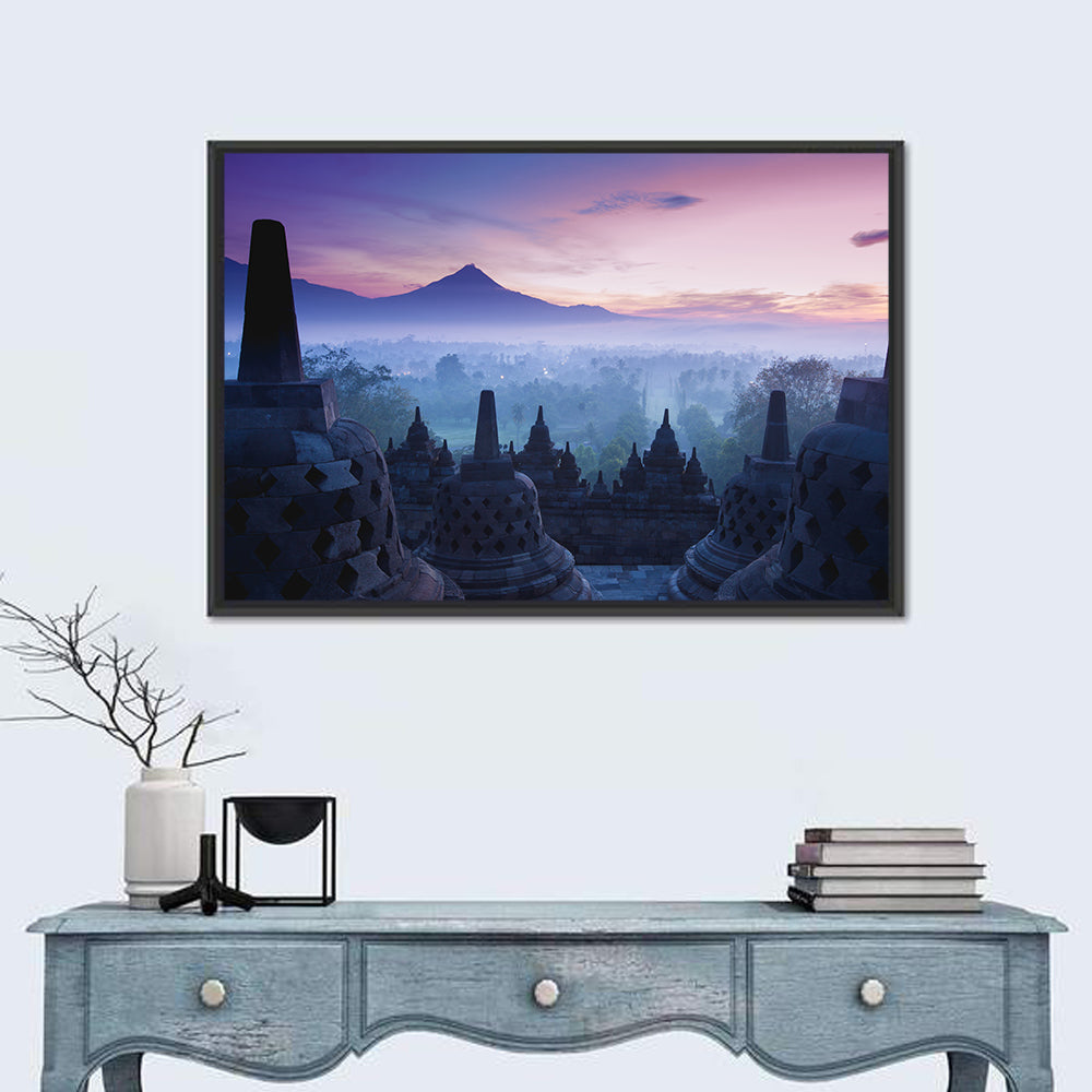 Misty Sunrise at Borobudur Wall Art