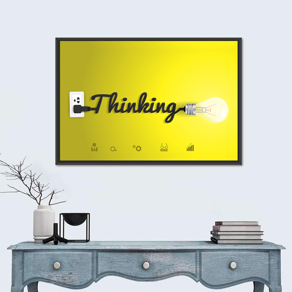 Thinking Cord Typography Wall Art in a room, landscape