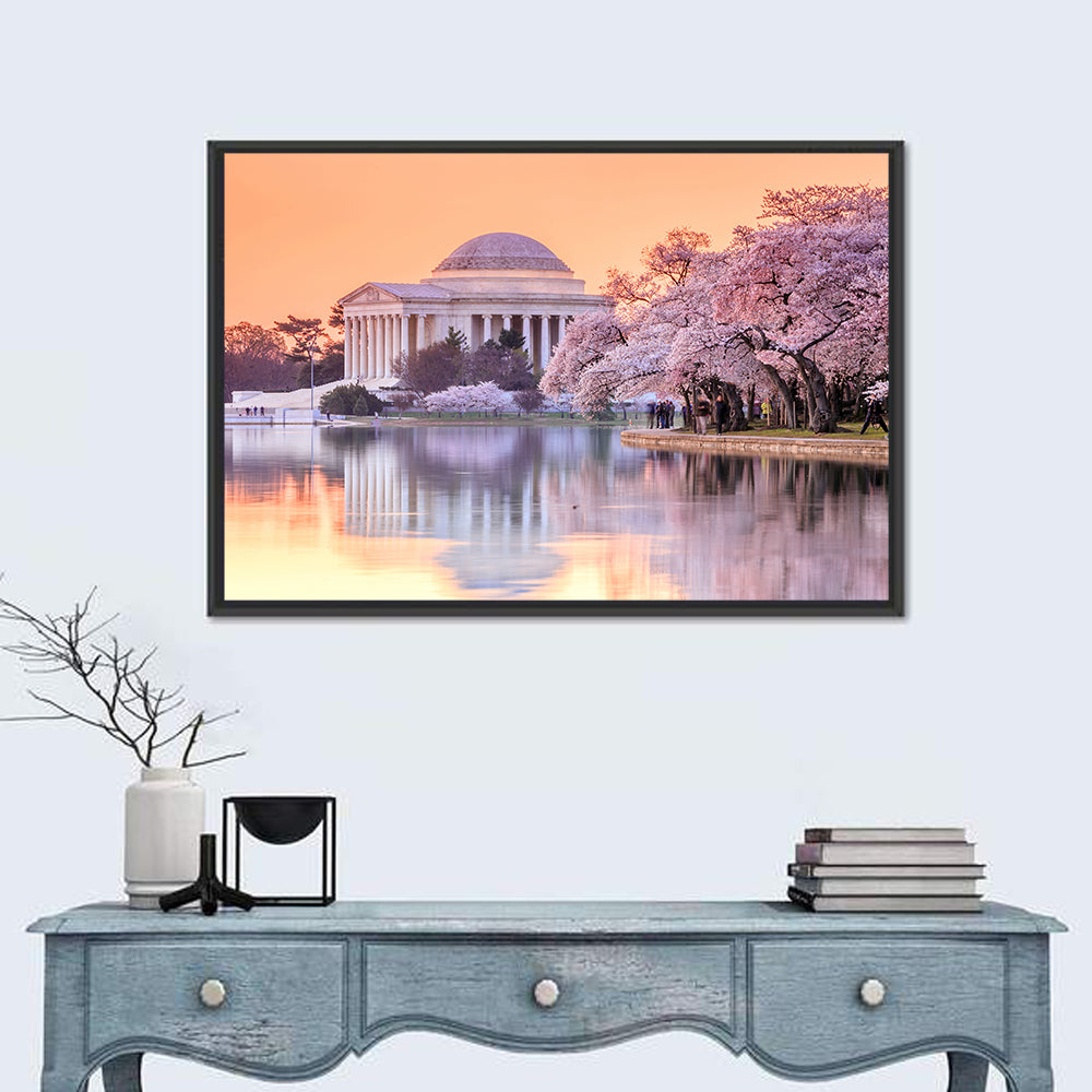 Jefferson Memorial with Cherry Blossoms Wall Art