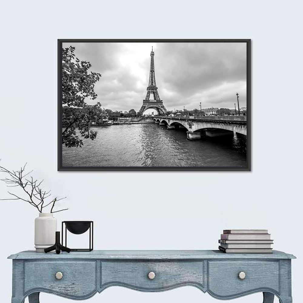 Eiffel Tower from the Seine Wall Art in a room, landscape