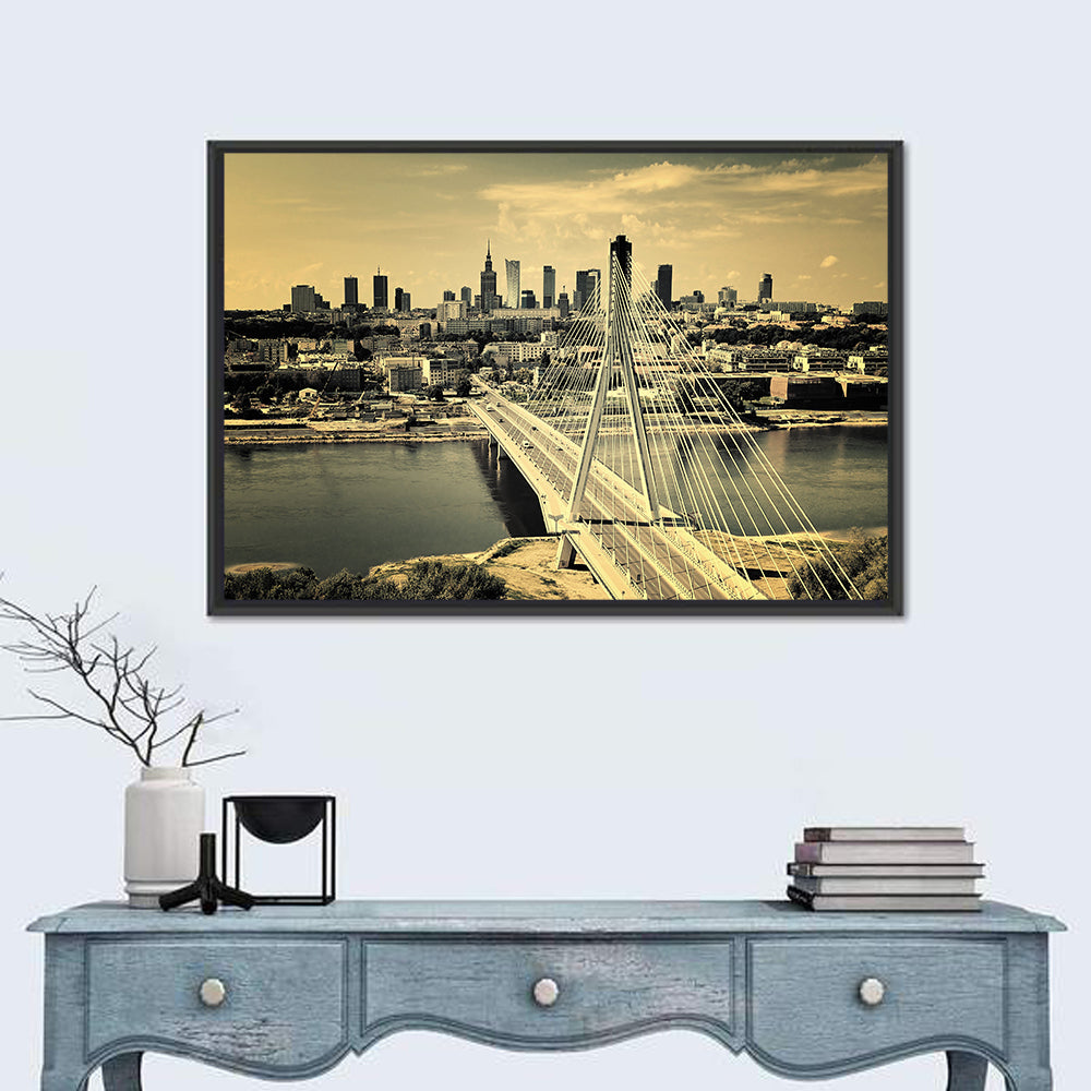 Warsaw Bird's-eye View Wall Art in a room, landscape