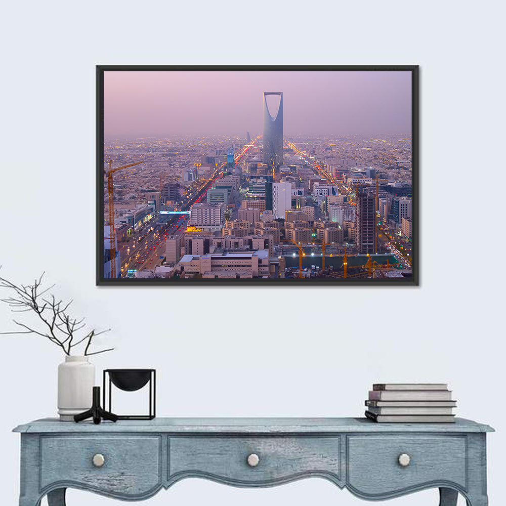 Kingdom Centre Riyadh at Dusk Wall Art in a room, landscape