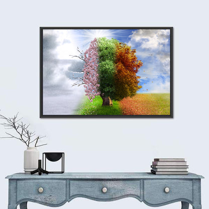 Tree Through Four Seasons Wall Art