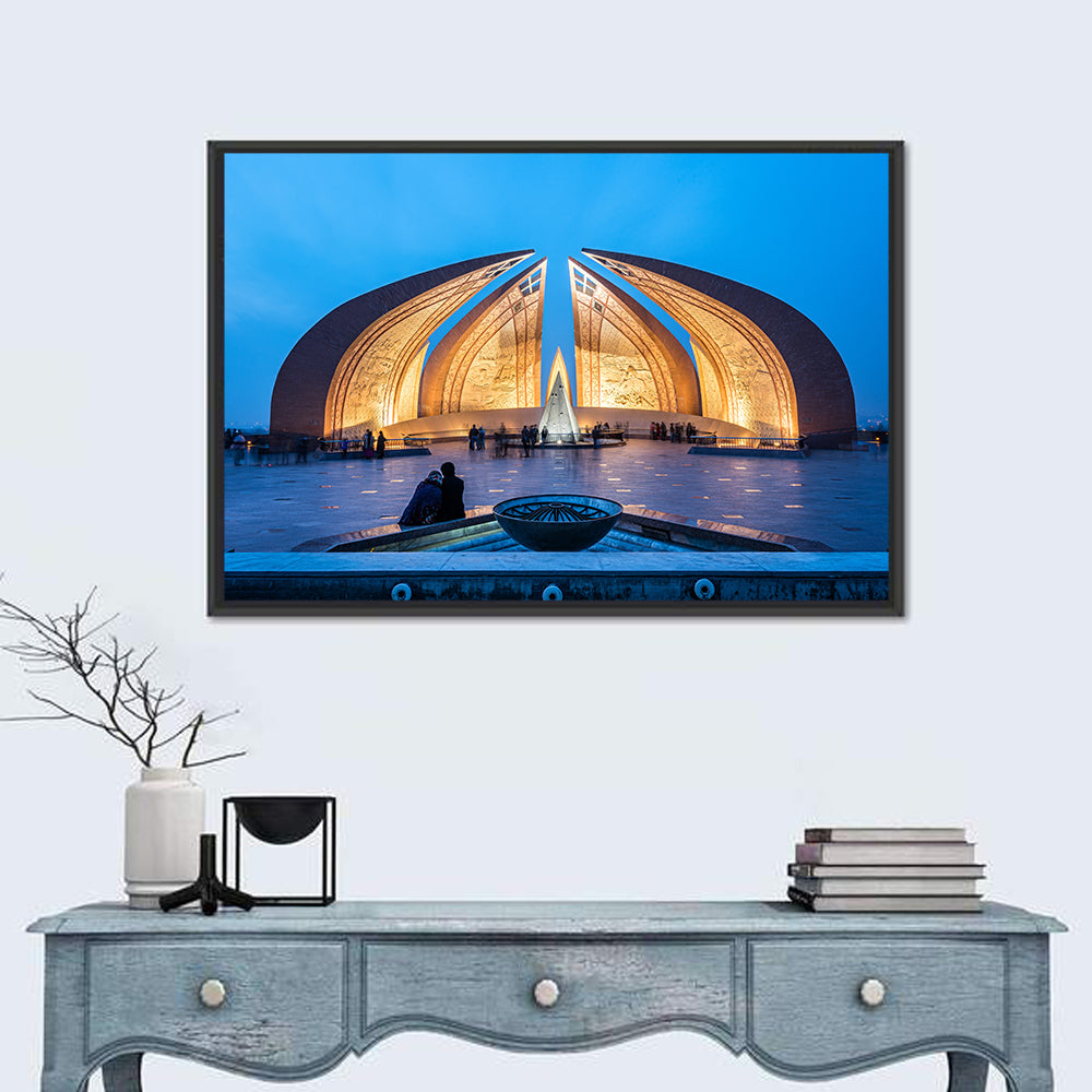 Pakistan Monument at Blue Hour Wall Art in a room, landscape