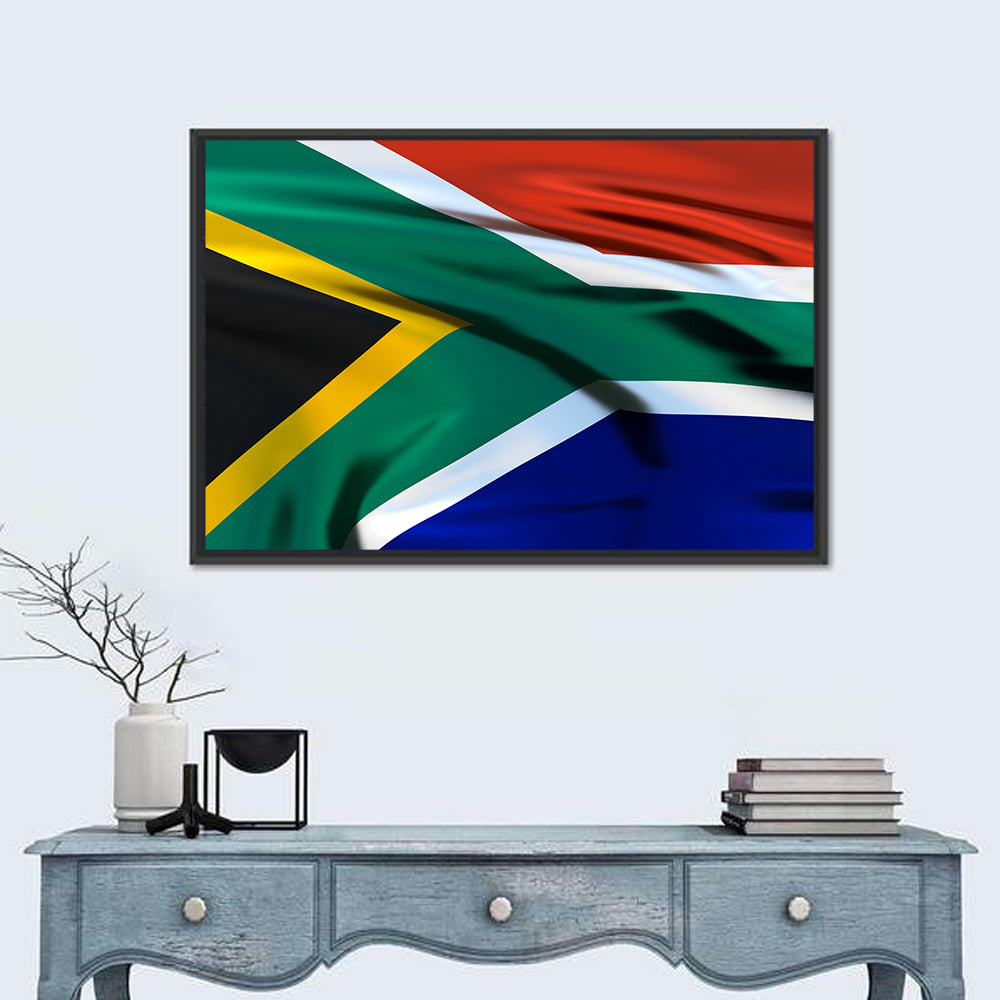 South African Flag Wall Art in a room, landscape