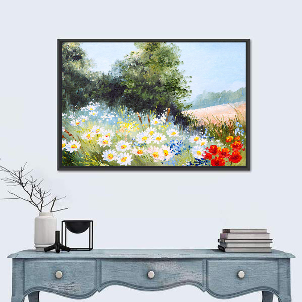 Daisy Meadow with Red Poppies Wall Art