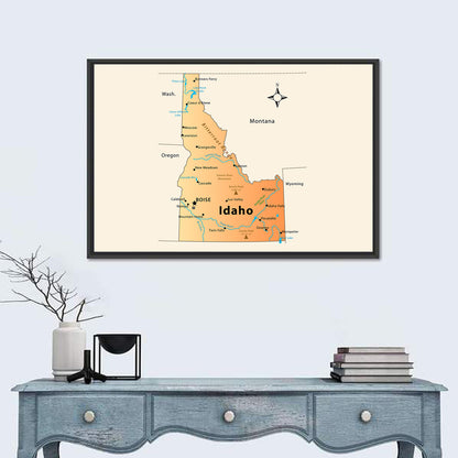 Idaho Map Wall Art