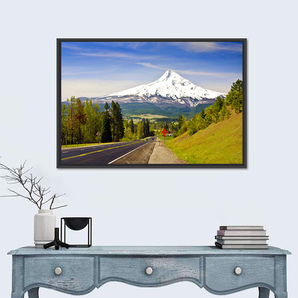 Road to Mount Hood Wall Art in a room, landscape