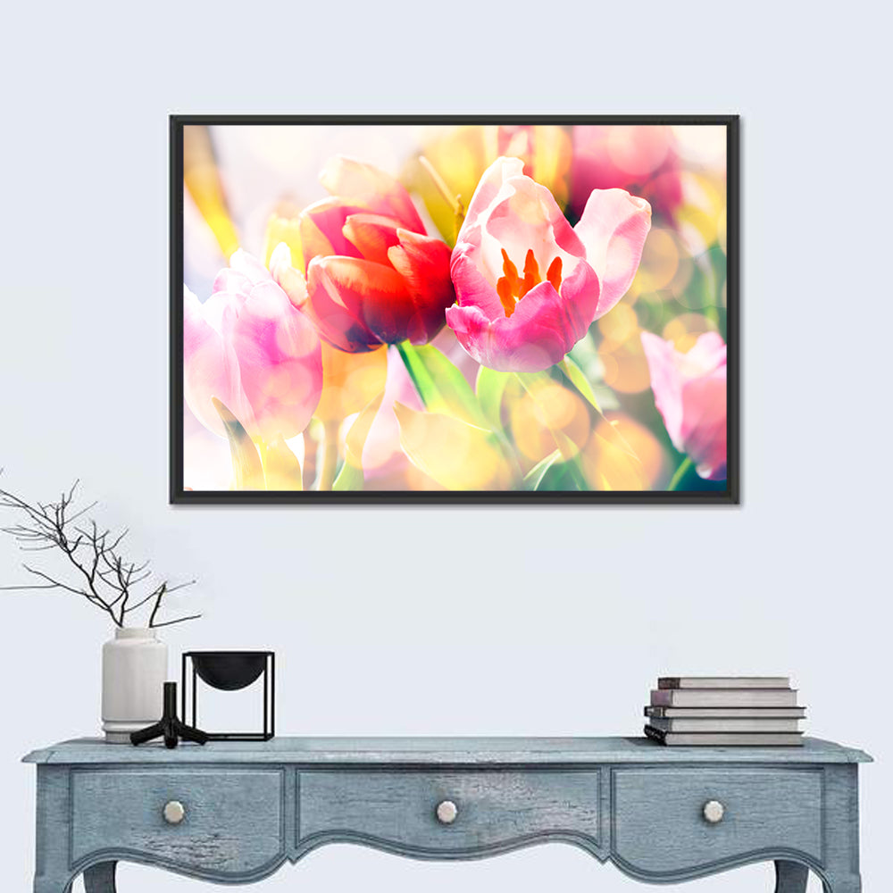 Vibrant Spring Tulips Close Up Wall Art