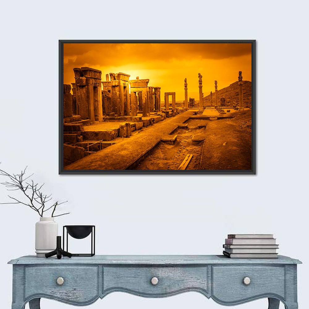 Persepolis Ruins at Golden Dusk Wall Art