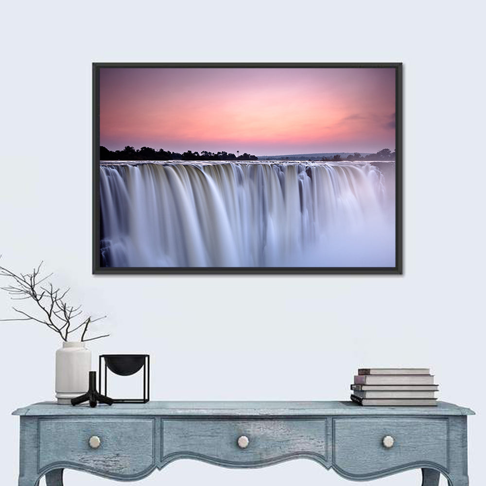 Victoria Falls at Dusk Wall Art in a room, landscape