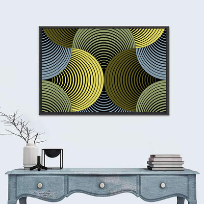 Olive and Yellow Petal Grid Wall Art