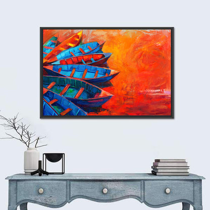 Harbor Boats at Sunset Wall Art