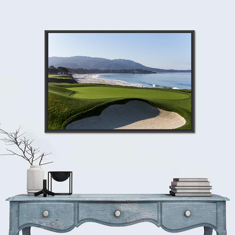 Pebble Beach 7th Hole Wall Art in a room, landscape