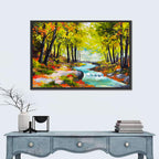Autumn Forest Stream Wall Art