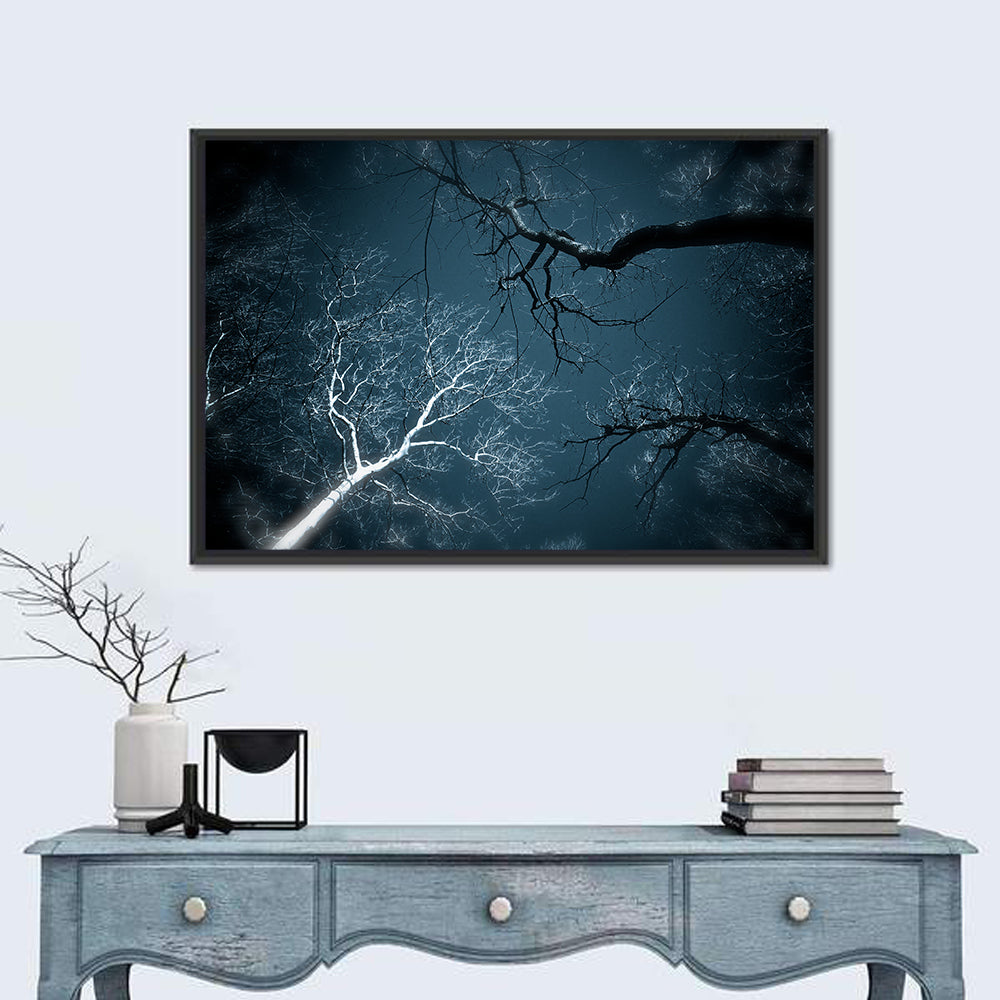 Twilight Canopy with Glowing Bark Wall Art in a room, landscape