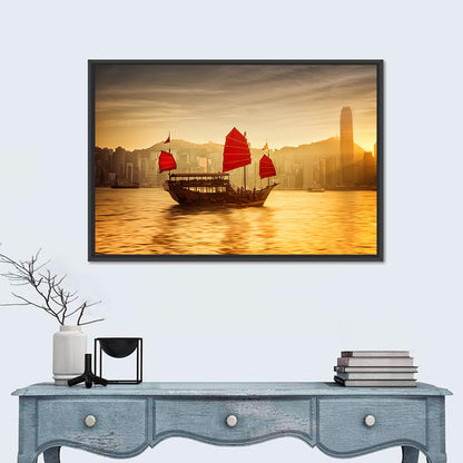 Victoria Harbour Sunset Skyline Wall Art