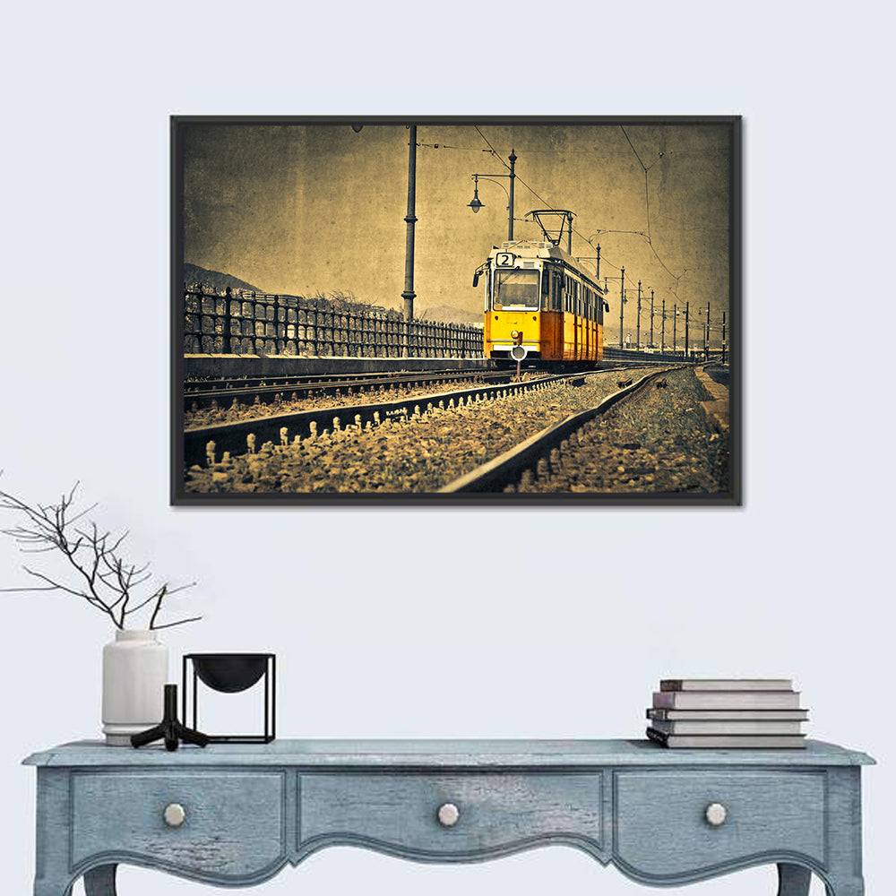 Yellow Tram No. 2 on Tracks Wall Art