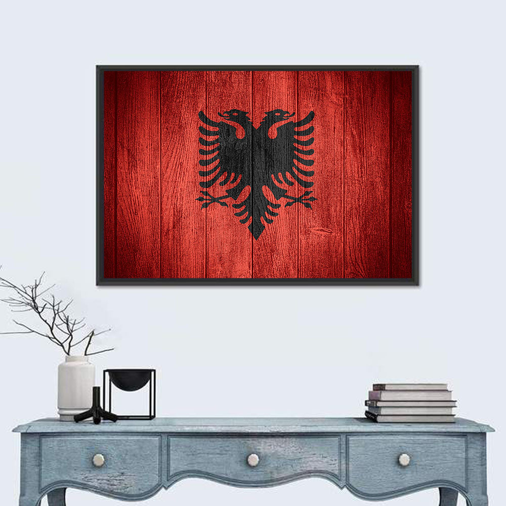 Albanian Flag Emblem Wall Art