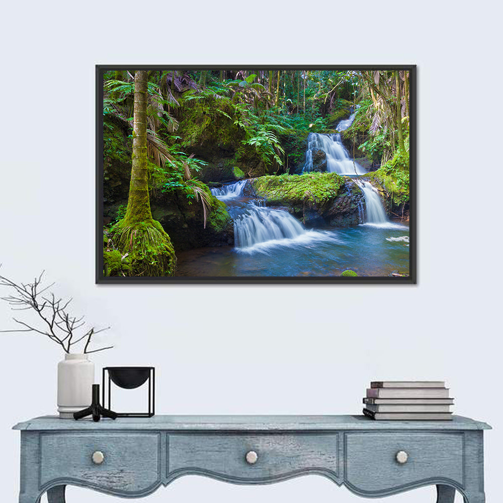 Hawaiian Rainforest Waterfalls Wall Art