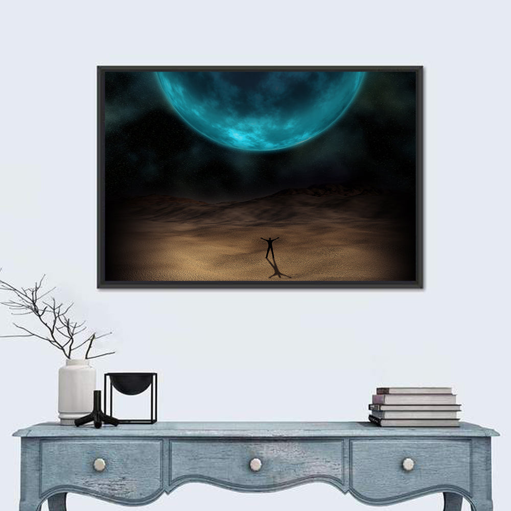 Blue Planet Desert Silhouette Wall Art