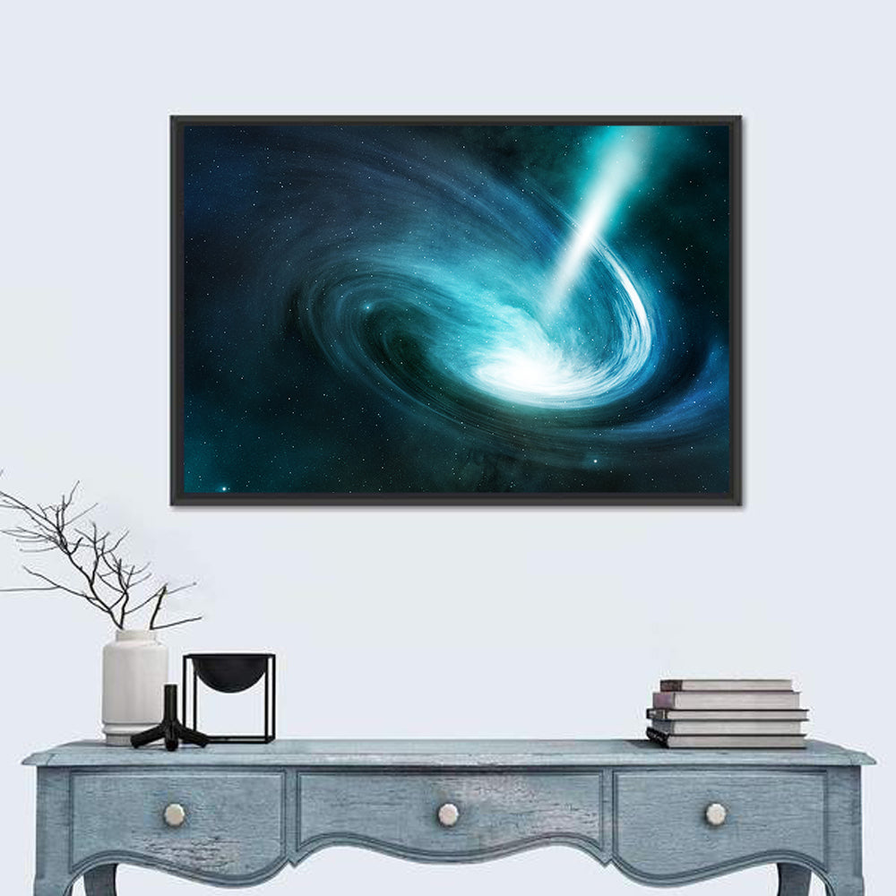 Spiral Galaxy with Radiant Jet Stream Wall Art